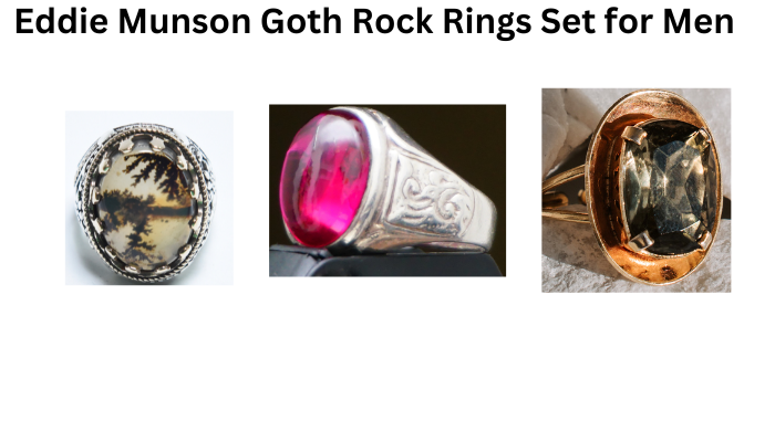 Eddie Munson Goth Rock Rings Set for Men